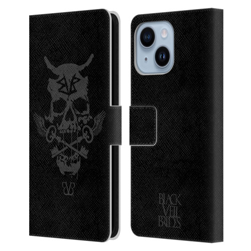 Black Veil Brides Band Art Skull Keys Leather Book Wallet Case Cover For Apple iPhone 14 Plus