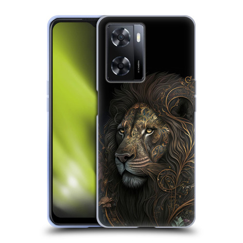 Spacescapes Floral Lions Golden Bloom Soft Gel Case for OPPO A57s