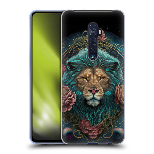 Spacescapes Floral Lions Aqua Mane Soft Gel Case for OPPO Reno 2