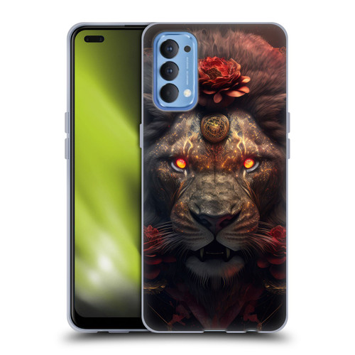 Spacescapes Floral Lions Crimson Pride Soft Gel Case for OPPO Reno 4 5G