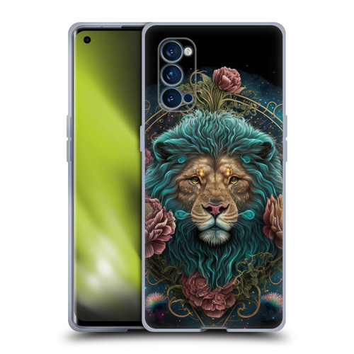 Spacescapes Floral Lions Aqua Mane Soft Gel Case for OPPO Reno 4 Pro 5G