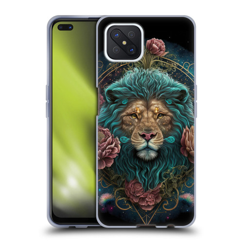 Spacescapes Floral Lions Aqua Mane Soft Gel Case for OPPO Reno4 Z 5G