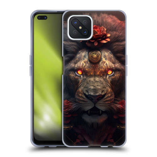 Spacescapes Floral Lions Crimson Pride Soft Gel Case for OPPO Reno4 Z 5G