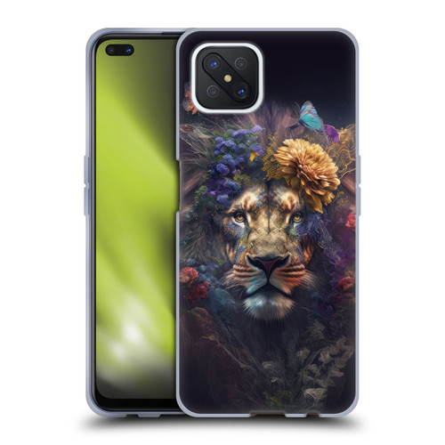 Spacescapes Floral Lions Flowering Pride Soft Gel Case for OPPO Reno4 Z 5G
