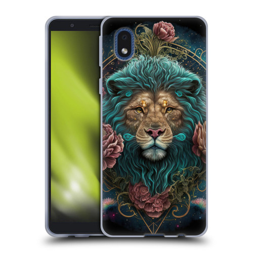 Spacescapes Floral Lions Aqua Mane Soft Gel Case for Samsung Galaxy A01 Core (2020)