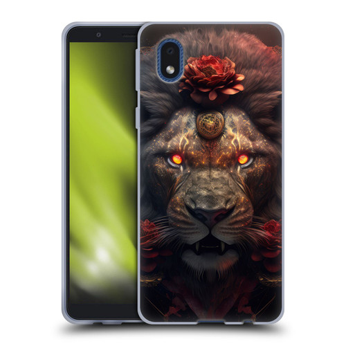 Spacescapes Floral Lions Crimson Pride Soft Gel Case for Samsung Galaxy A01 Core (2020)