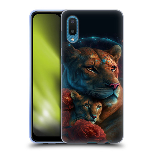 Spacescapes Floral Lions Star Watching Soft Gel Case for Samsung Galaxy A02/M02 (2021)