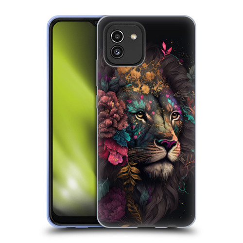Spacescapes Floral Lions Ethereal Petals Soft Gel Case for Samsung Galaxy A03 (2021)