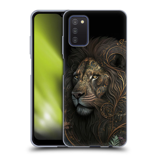 Spacescapes Floral Lions Golden Bloom Soft Gel Case for Samsung Galaxy A03s (2021)