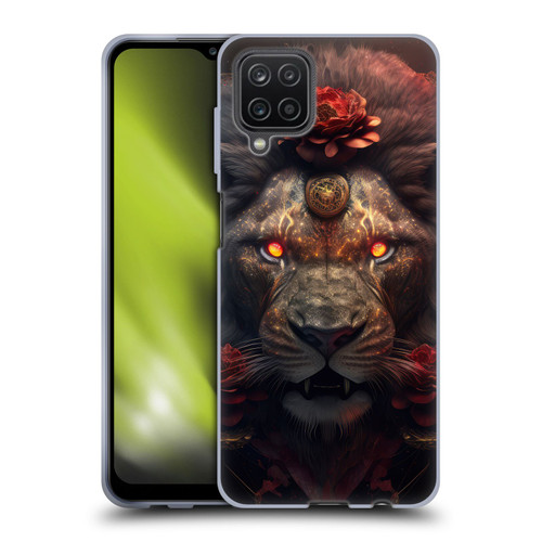 Spacescapes Floral Lions Crimson Pride Soft Gel Case for Samsung Galaxy A12 (2020)