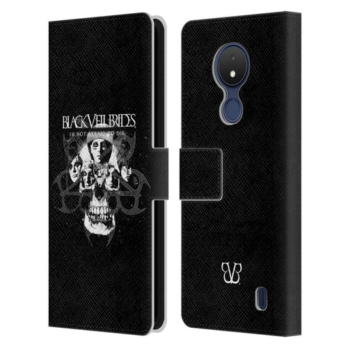 Black Veil Brides Band Art Skull Faces Leather Book Wallet Case Cover For Nokia C21