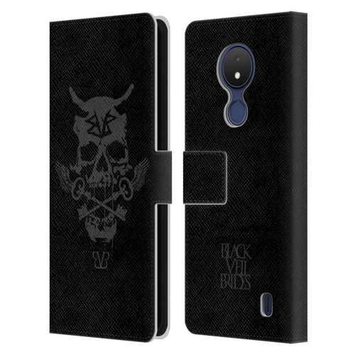 Black Veil Brides Band Art Skull Keys Leather Book Wallet Case Cover For Nokia C21