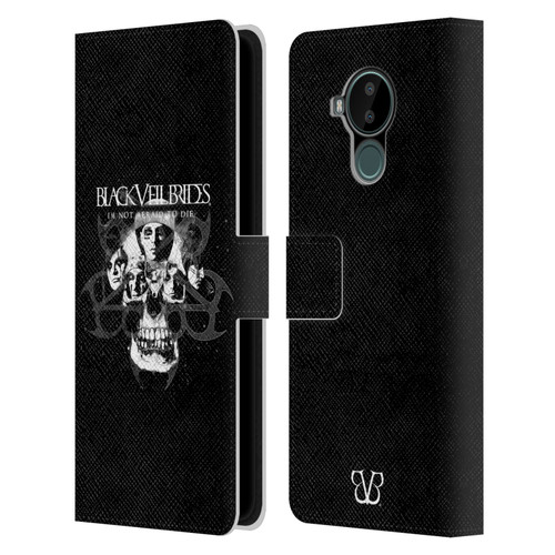 Black Veil Brides Band Art Skull Faces Leather Book Wallet Case Cover For Nokia C30
