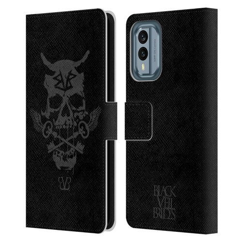 Black Veil Brides Band Art Skull Keys Leather Book Wallet Case Cover For Nokia X30