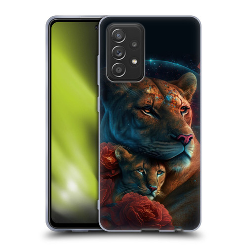 Spacescapes Floral Lions Star Watching Soft Gel Case for Samsung Galaxy A52 / A52s / 5G (2021)