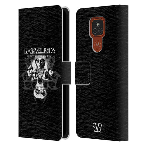 Black Veil Brides Band Art Skull Faces Leather Book Wallet Case Cover For Motorola Moto E7 Plus