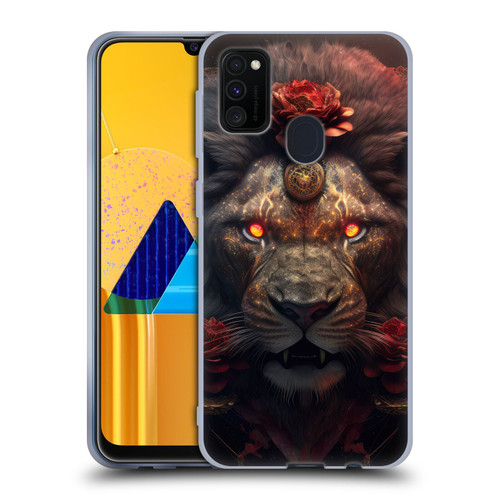 Spacescapes Floral Lions Crimson Pride Soft Gel Case for Samsung Galaxy M30s (2019)/M21 (2020)