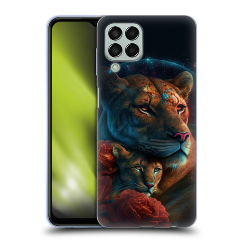 Spacescapes Floral Lions Star Watching Soft Gel Case for Samsung Galaxy M33 (2022)