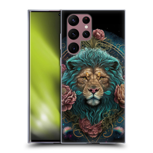 Spacescapes Floral Lions Aqua Mane Soft Gel Case for Samsung Galaxy S22 Ultra 5G