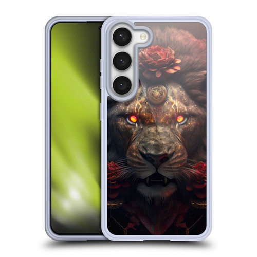 Spacescapes Floral Lions Crimson Pride Soft Gel Case for Samsung Galaxy S23 5G