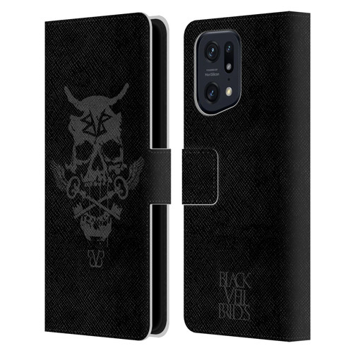 Black Veil Brides Band Art Skull Keys Leather Book Wallet Case Cover For OPPO Find X5 Pro