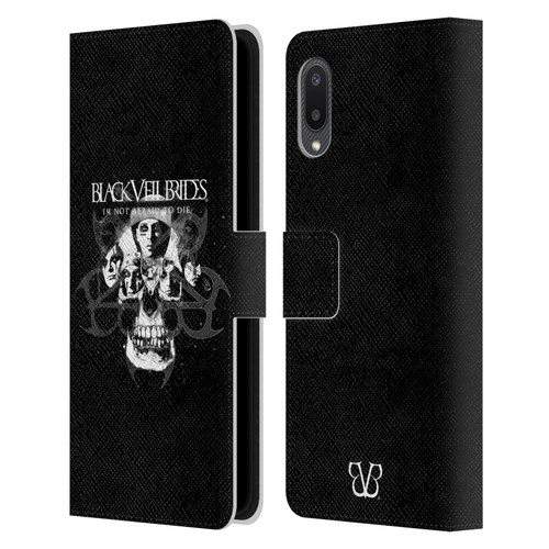 Black Veil Brides Band Art Skull Faces Leather Book Wallet Case Cover For Samsung Galaxy A02/M02 (2021)