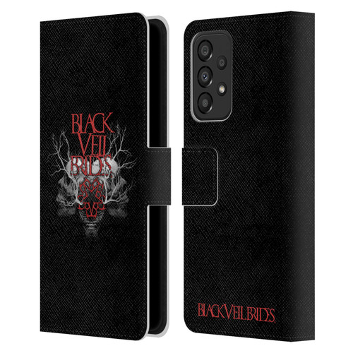 Black Veil Brides Band Art Skull Branches Leather Book Wallet Case Cover For Samsung Galaxy A33 5G (2022)