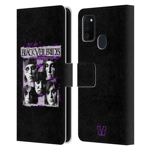 Black Veil Brides Band Art Grunge Faces Leather Book Wallet Case Cover For Samsung Galaxy M30s (2019)/M21 (2020)