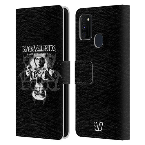 Black Veil Brides Band Art Skull Faces Leather Book Wallet Case Cover For Samsung Galaxy M30s (2019)/M21 (2020)