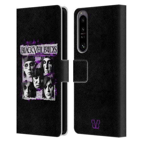 Black Veil Brides Band Art Grunge Faces Leather Book Wallet Case Cover For Sony Xperia 1 IV