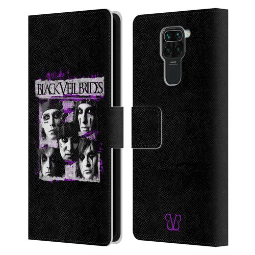 Black Veil Brides Band Art Grunge Faces Leather Book Wallet Case Cover For Xiaomi Redmi Note 9 / Redmi 10X 4G