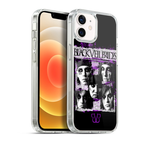 Black Veil Brides Band Art Grunge Faces Soft Gel Case for Apple iPhone 12 / iPhone 12 Pro & MagSafe
