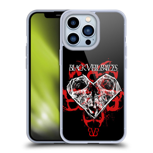 Black Veil Brides Band Art Skull Heart Soft Gel Case for Apple iPhone 13 Pro