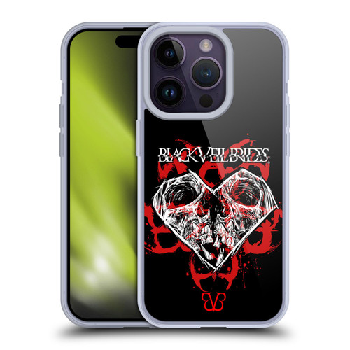 Black Veil Brides Band Art Skull Heart Soft Gel Case for Apple iPhone 14 Pro