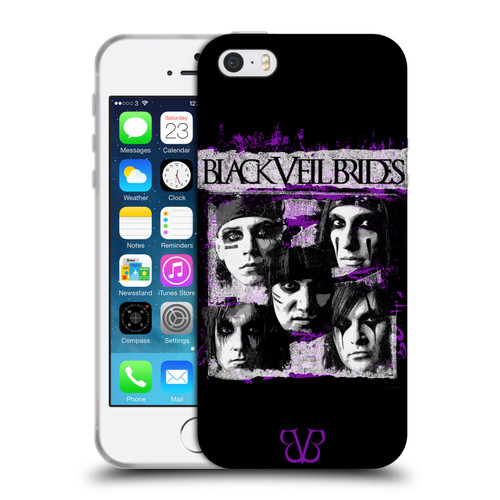 Black Veil Brides Band Art Grunge Faces Soft Gel Case for Apple iPhone 5 / 5s / iPhone SE 2016
