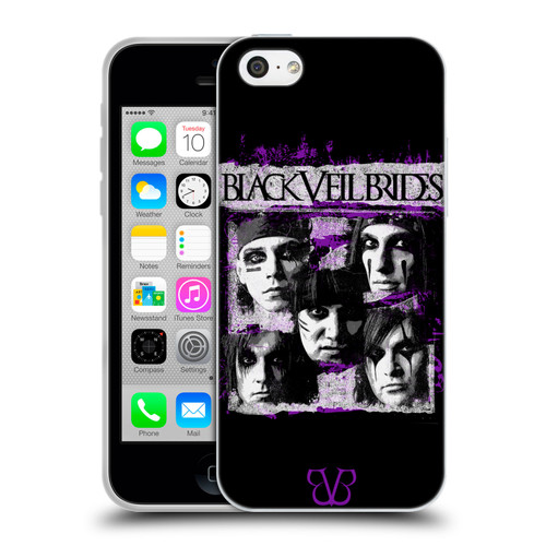 Black Veil Brides Band Art Grunge Faces Soft Gel Case for Apple iPhone 5c