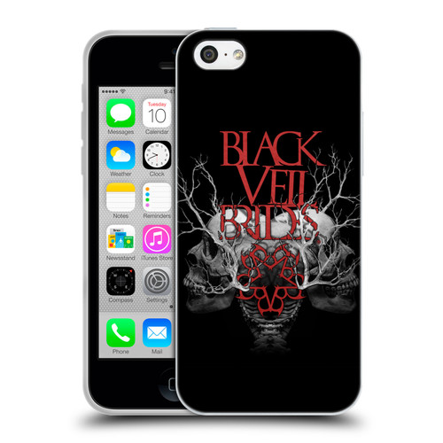 Black Veil Brides Band Art Skull Branches Soft Gel Case for Apple iPhone 5c
