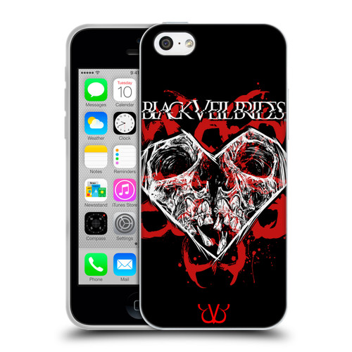 Black Veil Brides Band Art Skull Heart Soft Gel Case for Apple iPhone 5c