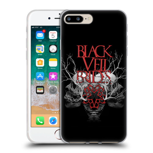 Black Veil Brides Band Art Skull Branches Soft Gel Case for Apple iPhone 7 Plus / iPhone 8 Plus