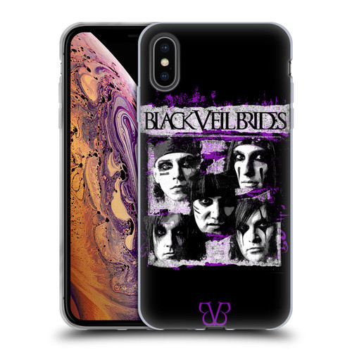 Black Veil Brides Band Art Grunge Faces Soft Gel Case for Apple iPhone XS Max