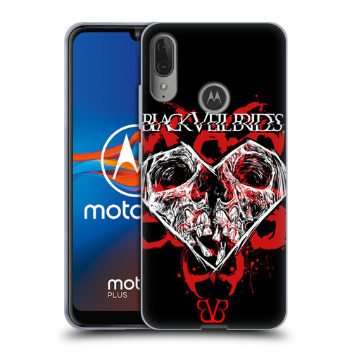 Black Veil Brides Band Art Skull Heart Soft Gel Case for Motorola Moto E6 Plus