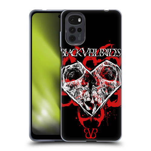 Black Veil Brides Band Art Skull Heart Soft Gel Case for Motorola Moto G22