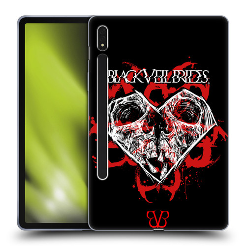 Black Veil Brides Band Art Skull Heart Soft Gel Case for Samsung Galaxy Tab S8