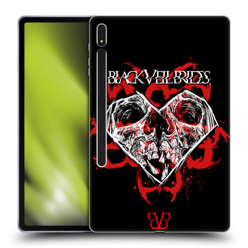 Black Veil Brides Band Art Skull Heart Soft Gel Case for Samsung Galaxy Tab S8 Plus