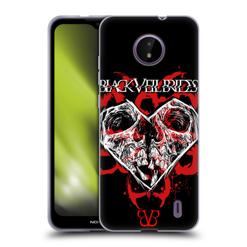 Black Veil Brides Band Art Skull Heart Soft Gel Case for Nokia C10 / C20