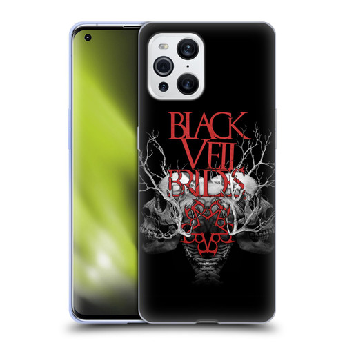 Black Veil Brides Band Art Skull Branches Soft Gel Case for OPPO Find X3 / Pro