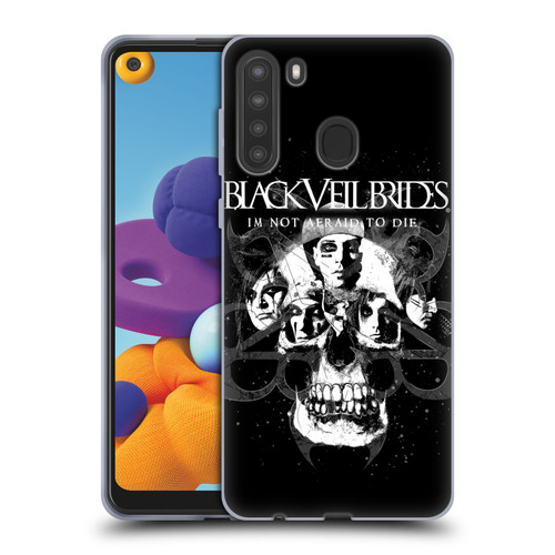Black Veil Brides Band Art Skull Faces Soft Gel Case for Samsung Galaxy A21 (2020)