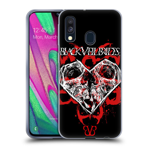 Black Veil Brides Band Art Skull Heart Soft Gel Case for Samsung Galaxy A40 (2019)