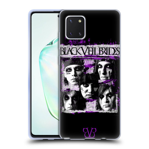 Black Veil Brides Band Art Grunge Faces Soft Gel Case for Samsung Galaxy Note10 Lite