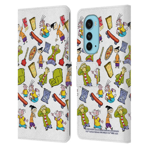 Ed, Edd, n Eddy Graphics Icons Leather Book Wallet Case Cover For Motorola Edge (2022)